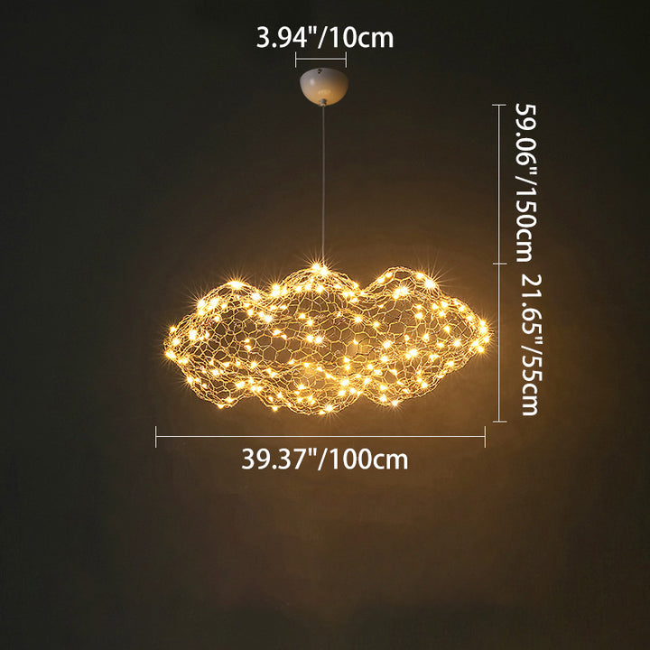 Contemporáneo Nórdico Nube de Hierro Estrellada LED Candelabro Para Decoración de Comedor 
