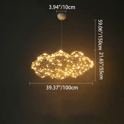 Contemporary Nordic Iron Cloud Starry LED Chandelier For Dining Room Decor
