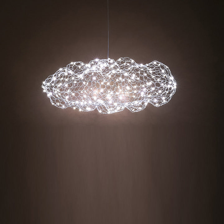 Contemporáneo Nórdico Nube de Hierro Estrellada LED Candelabro Para Decoración de Comedor 