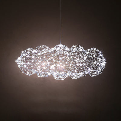 Contemporary Nordic Iron Cloud Starry LED Chandelier For Dining Room Decor