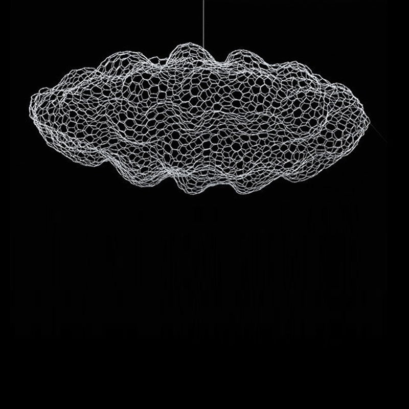 Contemporary Nordic Iron Cloud Starry LED Chandelier For Dining Room Decor