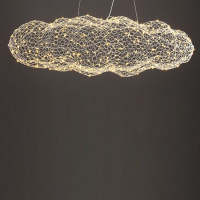 Contemporary Nordic Iron Cloud Starry LED Chandelier For Dining Room Decor