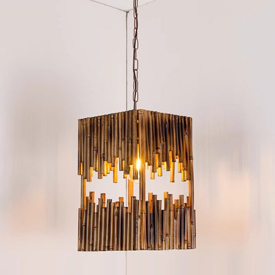 Traditional Farmhouse Wood & Hemp Rope Iron Column Cone Barrel Shape 1-Light Pendant Light For Dining Room & Bar Decor