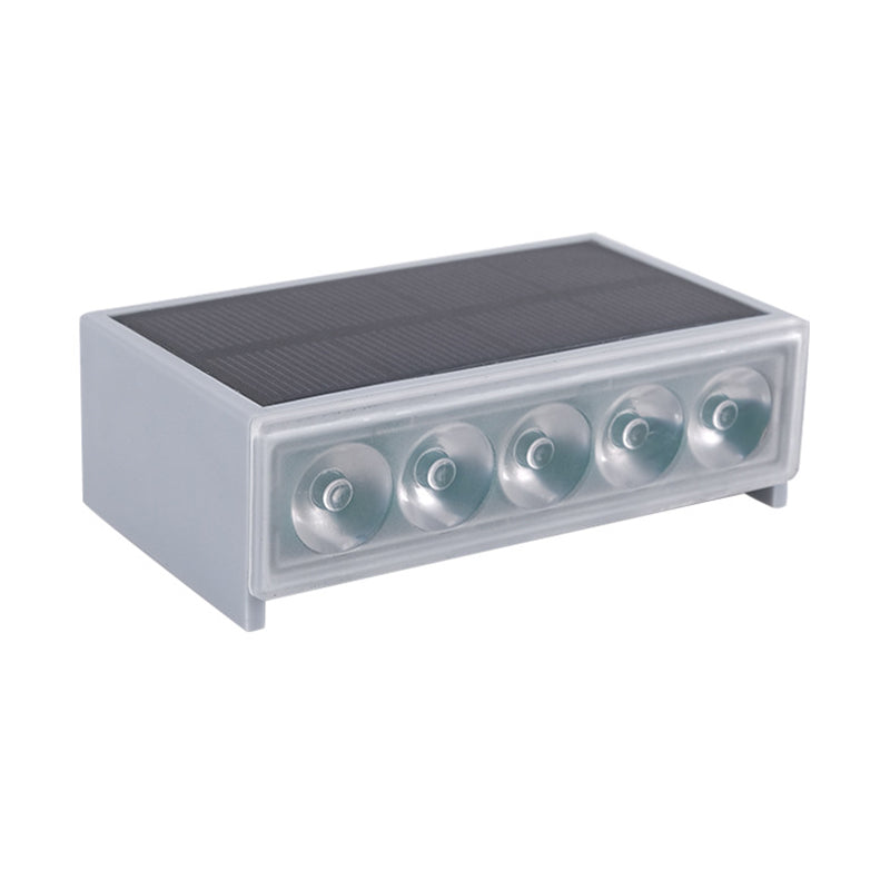 Moderner minimalistischer solarbetriebener wasserdichter ABS PC rechteckiger LED-Außenstufenleuchte ideal für Garten und Außenterrasse 