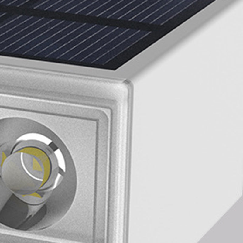 Moderner minimalistischer solarbetriebener wasserdichter ABS PC rechteckiger LED-Außenstufenleuchte ideal für Garten und Außenterrasse 