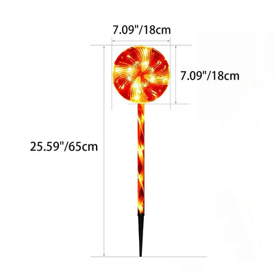 Modern Art Deco Solar Waterproof Christmas Decor Acrylic Lollipop LED Outdoor Light Landscape Lighting For Garden