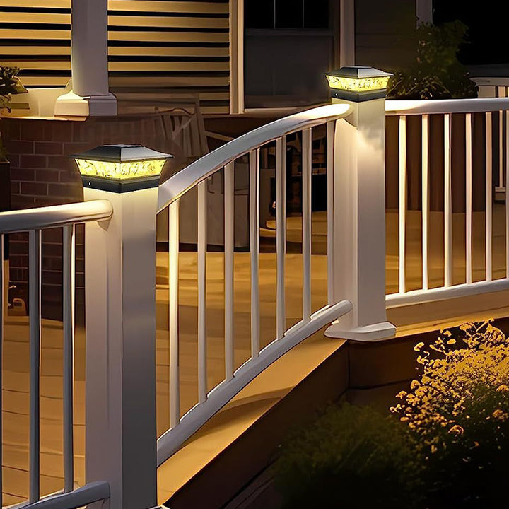 Lumière de poteau extérieure LED carrée moderne minimaliste solaire étanche PP PS idéale pour le jardin et le patio extérieur 