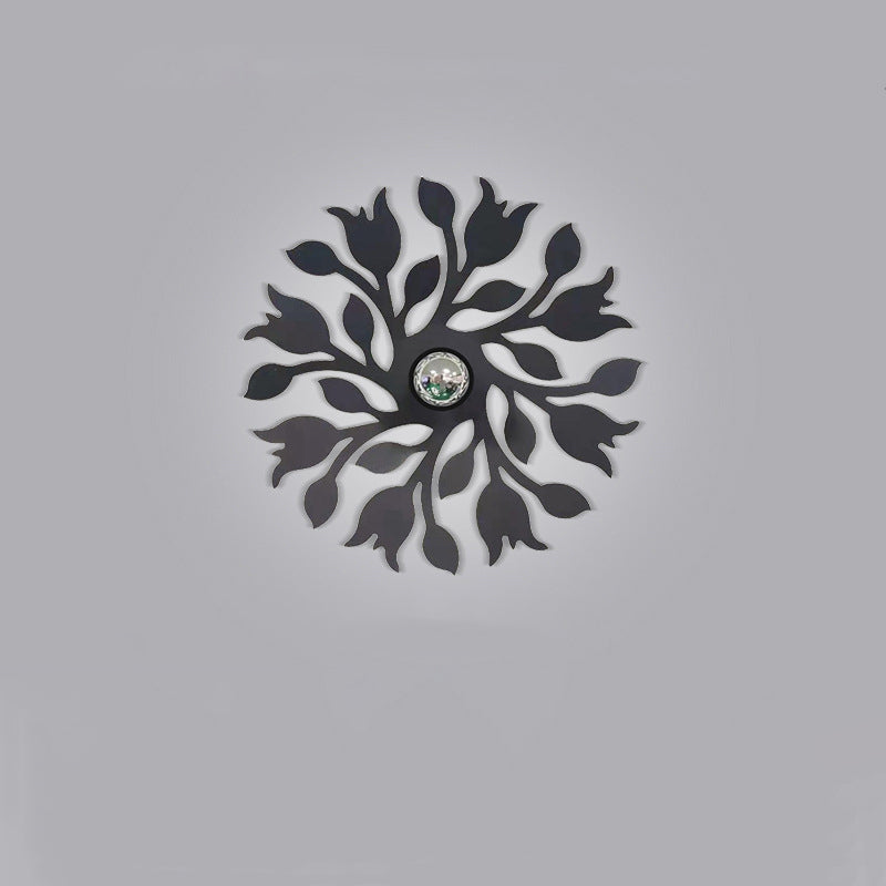 Contemporary Creative Iron Deer Butterfly Snowflake 1-Light Wall Sconce Lamp For Bedroom Bedside And Living Room