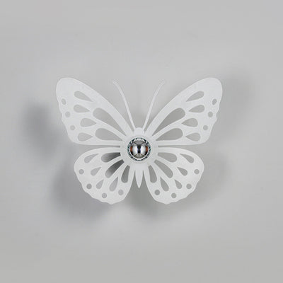 Contemporary Creative Iron Deer Butterfly Snowflake 1-Light Wall Sconce Lamp For Bedroom Bedside And Living Room