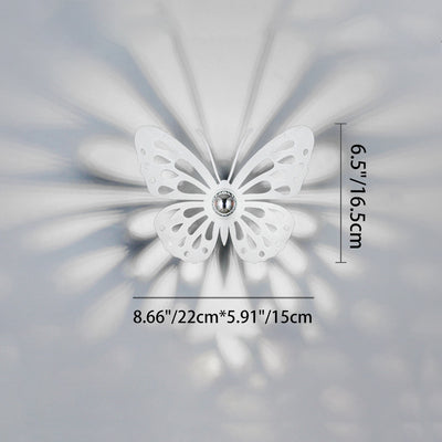 Contemporary Creative Iron Deer Butterfly Snowflake 1-Light Wall Sconce Lamp For Bedroom Bedside And Living Room