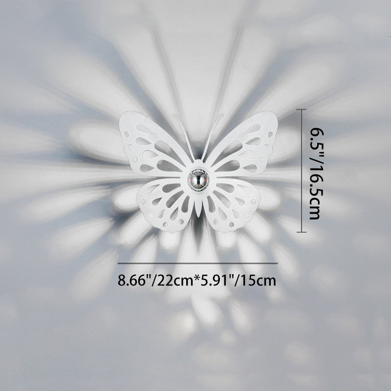Contemporary Creative Iron Deer Butterfly Snowflake 1-Light Wall Sconce Lamp For Bedroom Bedside And Living Room