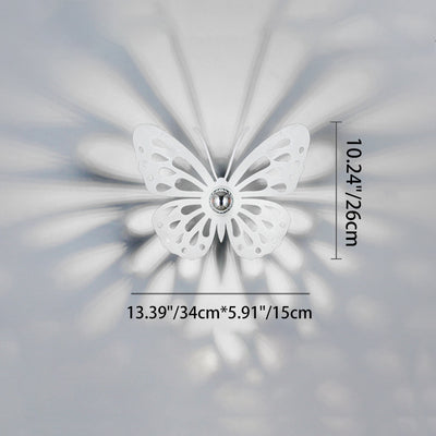 Contemporary Creative Iron Deer Butterfly Snowflake 1-Light Wall Sconce Lamp For Bedroom Bedside And Living Room