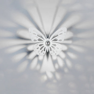 Contemporary Creative Iron Deer Butterfly Snowflake 1-Light Wall Sconce Lamp For Bedroom Bedside And Living Room