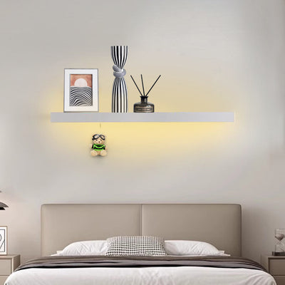 Modern Minimalist Iron Acrylic Linear Shelf LED Wall Sconce Lamp For Living Room & Bedroom