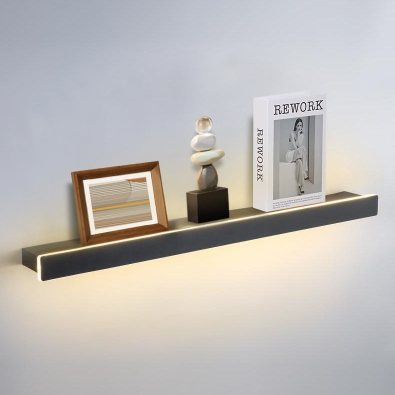 Modern Minimalist Iron Acrylic Linear Shelf LED Wall Sconce Lamp For Living Room & Bedroom