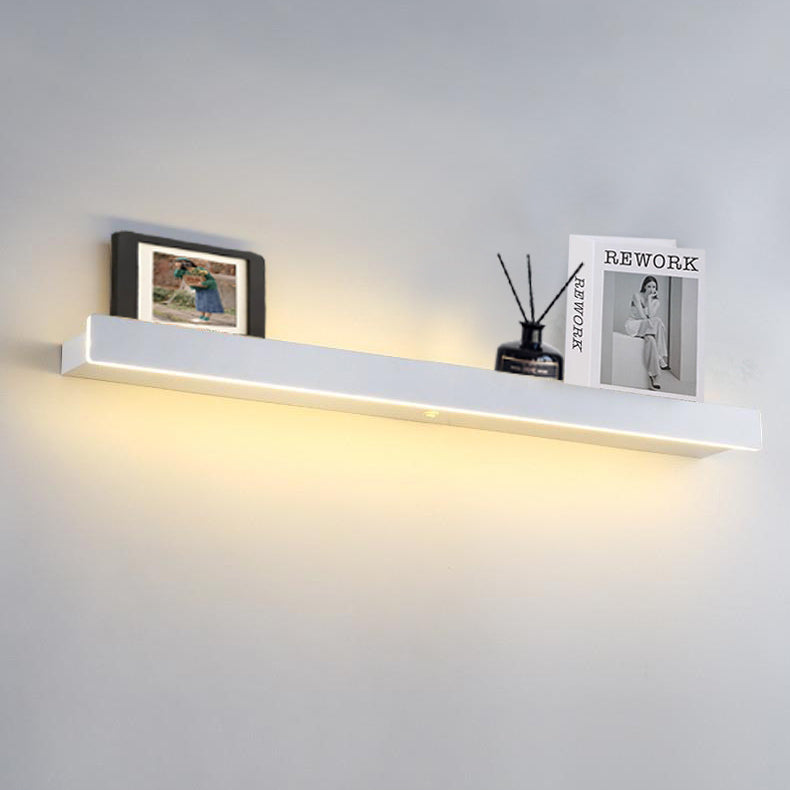 Modern Minimalist Iron Acrylic Linear Shelf LED Wall Sconce Lamp For Living Room & Bedroom