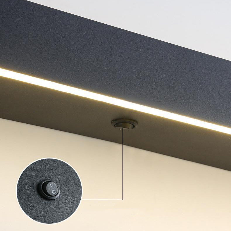 Modern Minimalist Iron Acrylic Linear Shelf LED Wall Sconce Lamp For Living Room & Bedroom