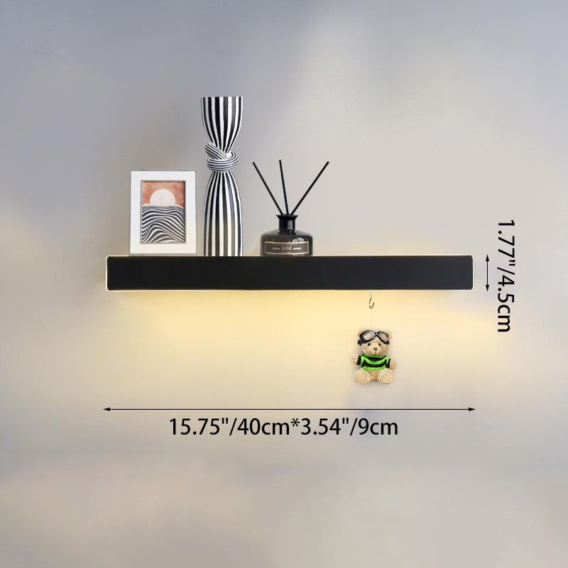 Modern Minimalist Iron Acrylic Linear Shelf LED Wall Sconce Lamp For Living Room & Bedroom