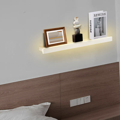Modern Minimalist Iron Acrylic Linear Shelf LED Wall Sconce Lamp For Living Room & Bedroom