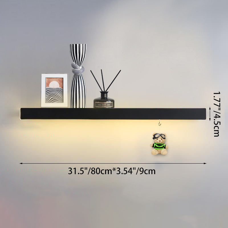 Modern Minimalist Iron Acrylic Linear Shelf LED Wall Sconce Lamp For Living Room & Bedroom