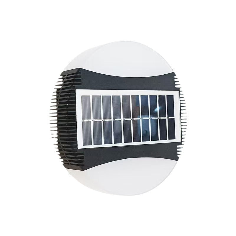 Modern Minimalist Solar Waterproof ABS Round LED Wall Sconce Lamp For Garden And Outdoor Patio