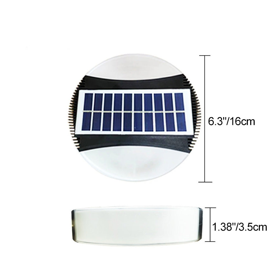 Modern Minimalist Solar Waterproof ABS Round LED Wall Sconce Lamp For Garden And Outdoor Patio