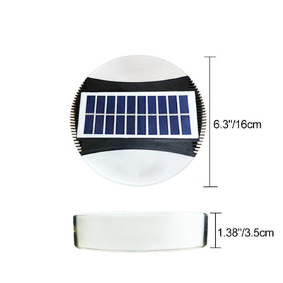 Modern Minimalist Solar Waterproof ABS Round LED Wall Sconce Lamp For Garden And Outdoor Patio