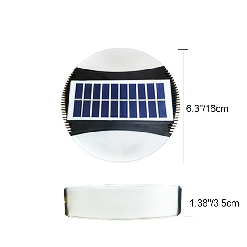 Modern Minimalist Solar Waterproof ABS Round LED Wall Sconce Lamp For Garden And Outdoor Patio