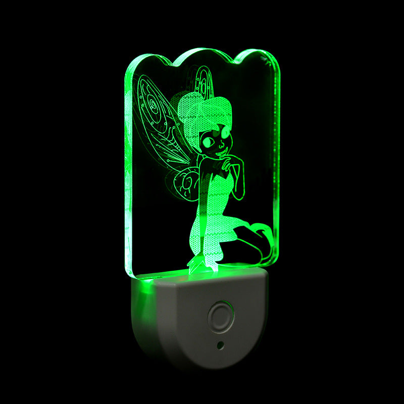 Contemporary Creative Acrylic Christmas Tree Cartoon Pattern LED Wall Sconce Lamp Night Light For Bedroom