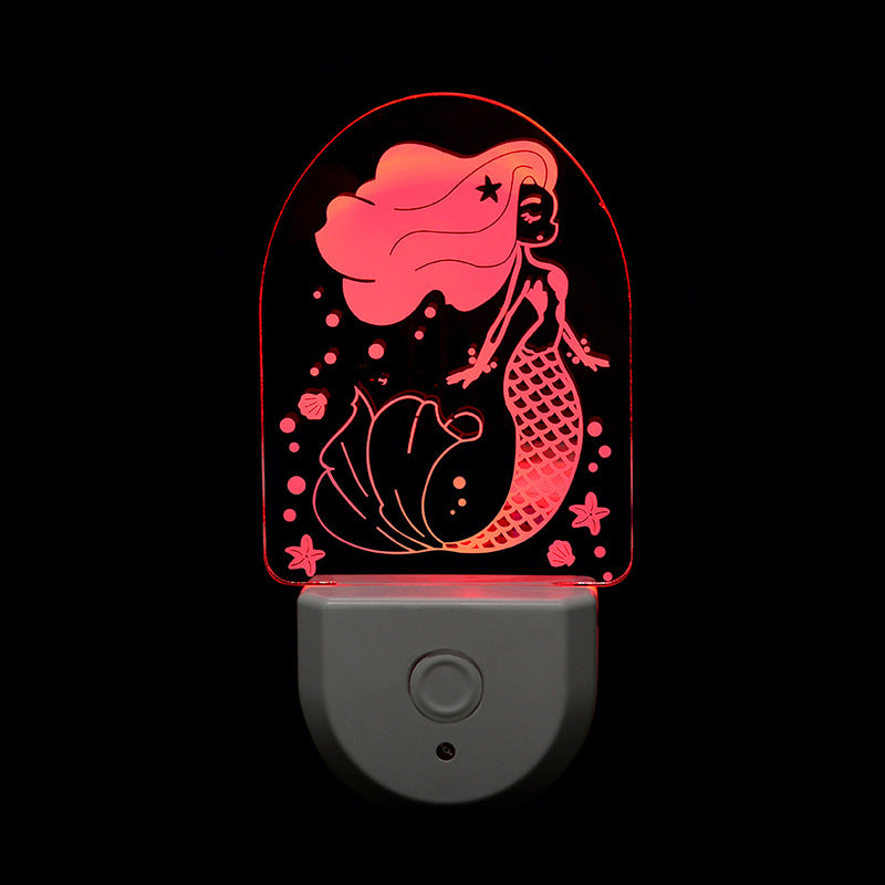 Contemporary Creative Acrylic Christmas Tree Cartoon Pattern LED Wall Sconce Lamp Night Light For Bedroom