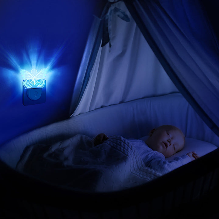 Zeitgenössische kreative Acryl-Weihnachtsbaum-Karikaturmuster LED-Wandleuchte Nachtlicht für Schlafzimmer 