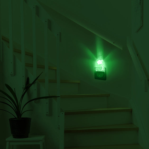 Zeitgenössische kreative Acryl-Weihnachtsbaum-Karikaturmuster LED-Wandleuchte Nachtlicht für Schlafzimmer 