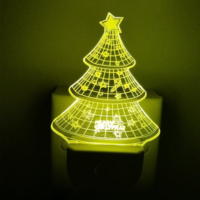 Contemporary Creative Acrylic Christmas Tree Cartoon Pattern LED Wall Sconce Lamp Night Light For Bedroom