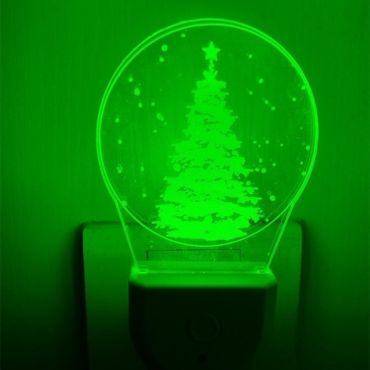 Zeitgenössische kreative Acryl-Weihnachtsbaum-Karikaturmuster LED-Wandleuchte Nachtlicht für Schlafzimmer 