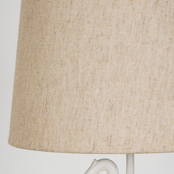 Lampe de table 1-lumière en résine et tissu vintage traditionnel avec colonne, branche, oiseau rouge et grue blanche pour chambre et salon 