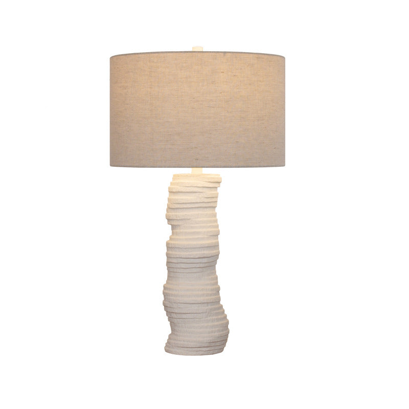 Modern Art Deco Resin Column Handcrafted 1-Light Table Lamp For Bedroom And Living Room