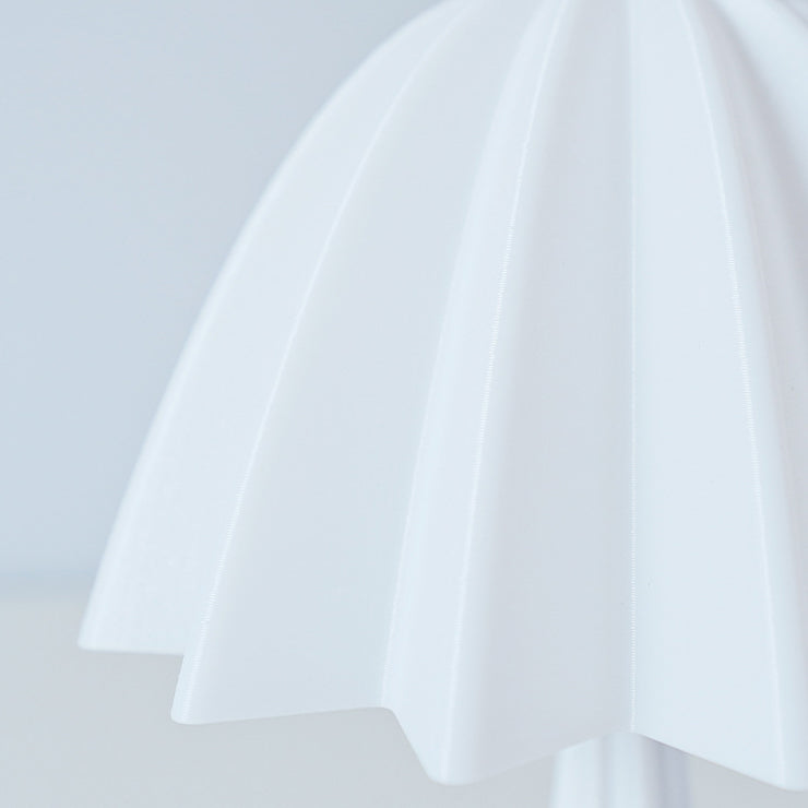 Contemporary Nordic USB Rechargeable Iron & PLA Umbrella Pleated LED Table Lamp For Bedroom