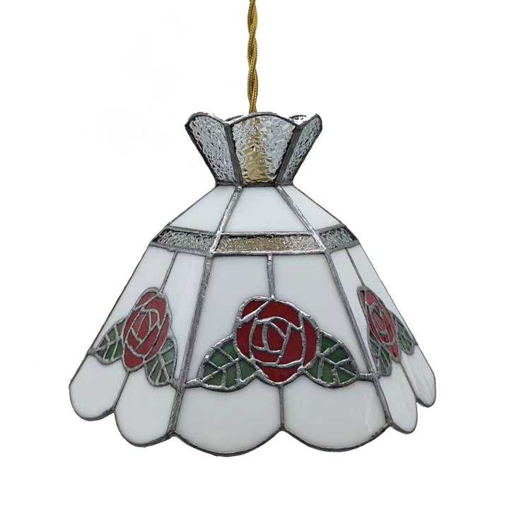 Traditionelle Vintage Messing &amp; Glas Handgefertigte Rosenblatt 1-Licht Pendelleuchte für Esszimmer &amp; Nachttisch 