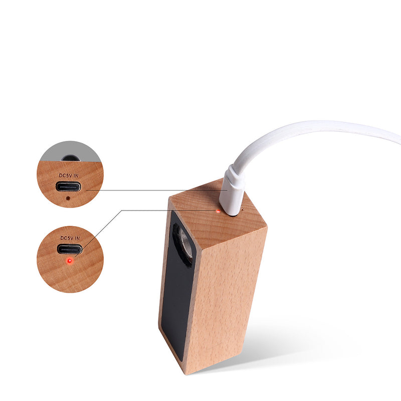 Contemporary Nordic Rechargeable Rotatable Motion Sensor Solid Wood Acrylic Cylinder LED Wall Sconce Lamp Spotlight For Bedroom & Hallway