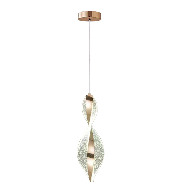 Modern Luxury Aluminum Iron Acrylic Spiral LED Pendant Light For Bedroom Bedside