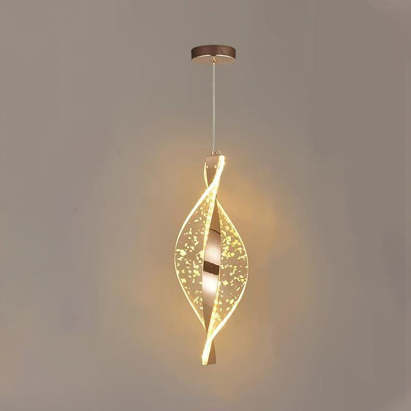 Modern Luxury Aluminum Iron Acrylic Spiral LED Pendant Light For Bedroom Bedside