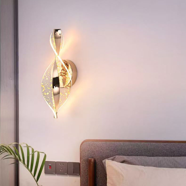 Modern Luxury Aluminum Iron Acrylic Twisted LED Wall Sconce Lamp For Bedroom Bedside