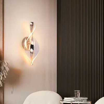 Modern Luxury Aluminum Iron Acrylic Twisted LED Wall Sconce Lamp For Bedroom Bedside