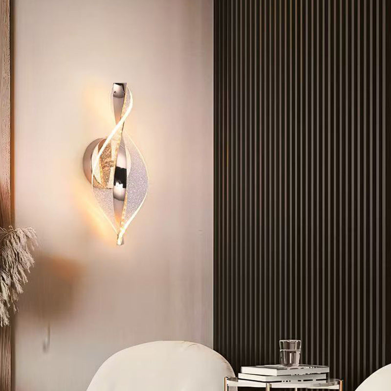 Modern Luxury Aluminum Iron Acrylic Twisted LED Wall Sconce Lamp For Bedroom Bedside