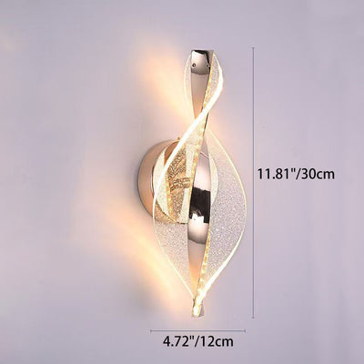 Modern Luxury Aluminum Iron Acrylic Twisted LED Wall Sconce Lamp For Bedroom Bedside