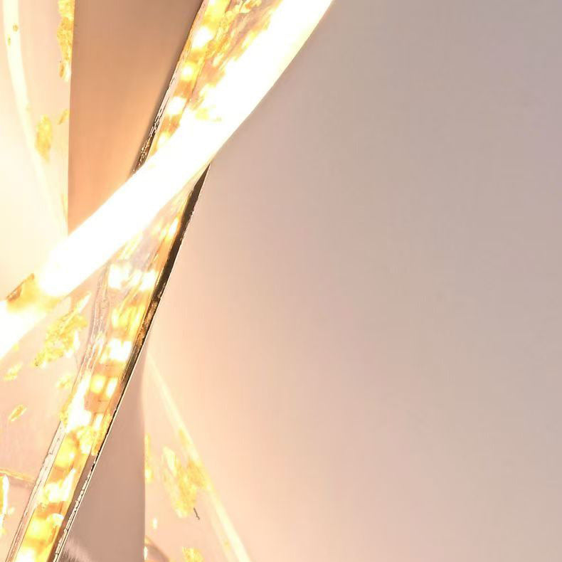 Modern Luxury Aluminum Iron Acrylic Twisted LED Wall Sconce Lamp For Bedroom Bedside