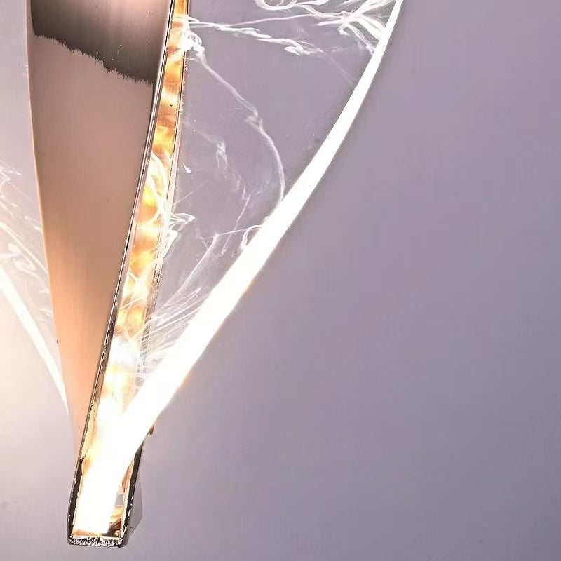 Modern Luxury Aluminum Iron Acrylic Twisted LED Wall Sconce Lamp For Bedroom Bedside