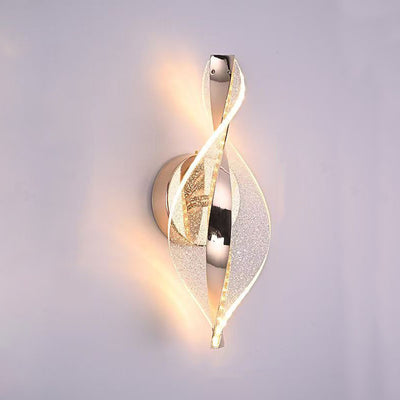 Modern Luxury Aluminum Iron Acrylic Twisted LED Wall Sconce Lamp For Bedroom Bedside