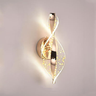 Modern Luxury Aluminum Iron Acrylic Twisted LED Wall Sconce Lamp For Bedroom Bedside
