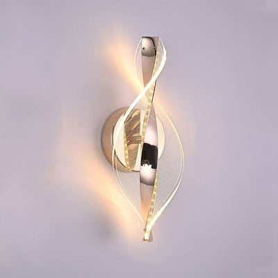 Modern Luxury Aluminum Iron Acrylic Twisted LED Wall Sconce Lamp For Bedroom Bedside